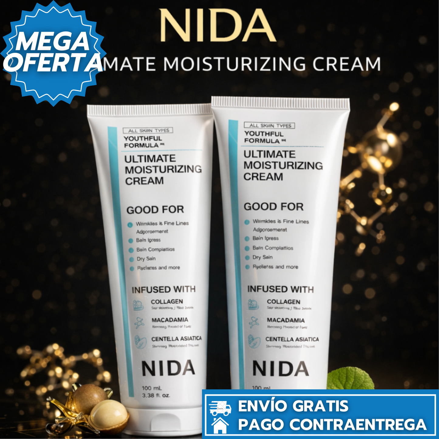 NIDA: Crema Antiedad Hidratante que Reafirma y Restaura la Piel Seca