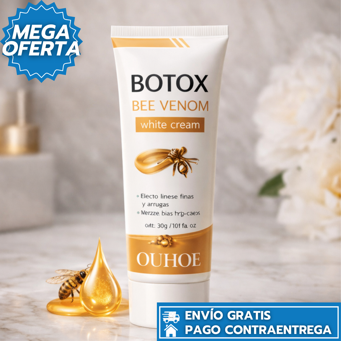 Oferta Especial: 2x1 - Botox Bee Venom Crema Reafirmante con Veneno de Abeja que Suaviza Arrugas y Tensa la Piel.