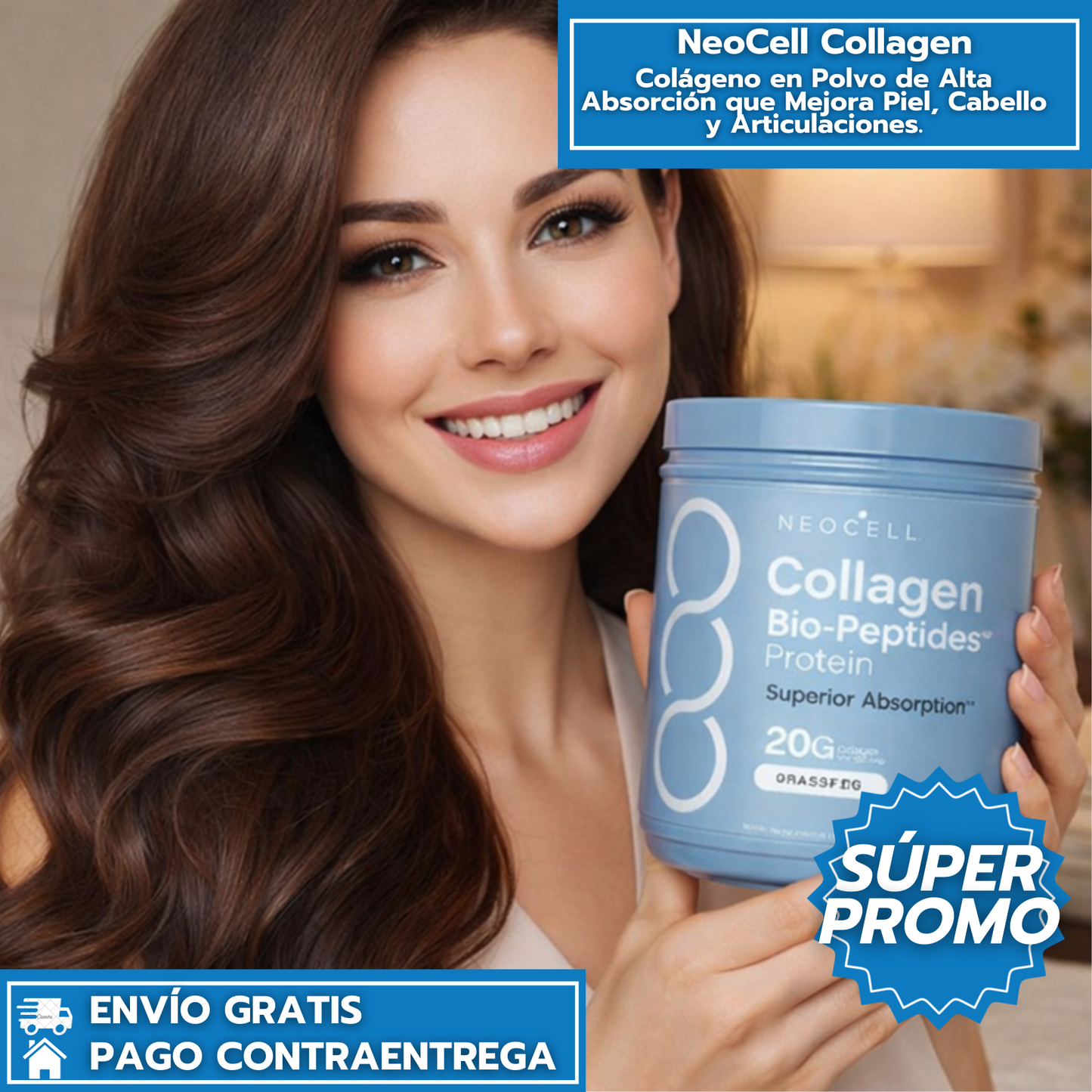 NeoCell Collagen: Colágeno en Polvo de Alta Absorción que Mejora Piel, Cabello y Articulaciones.