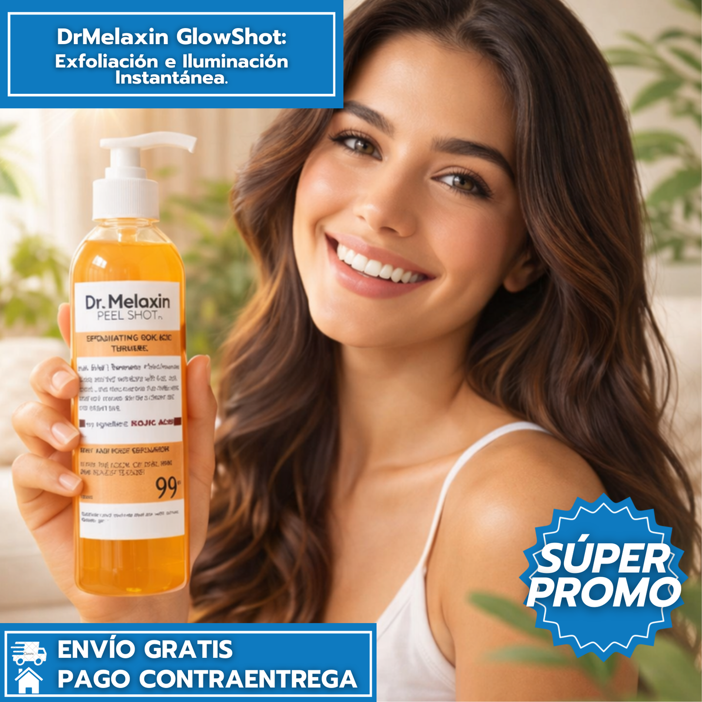 DrMelaxin GlowShot Original Formula: Exfoliación  Iluminación Instantánea.