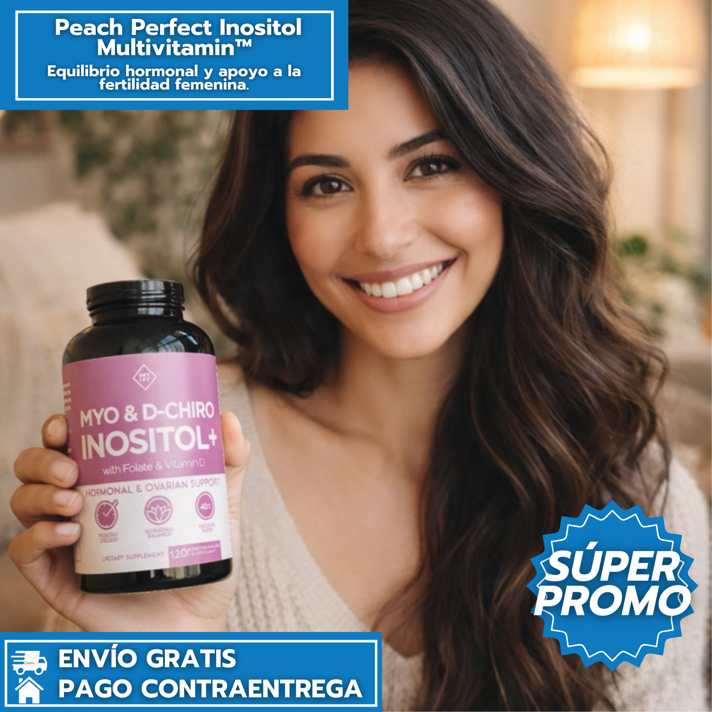 Myo & D-Chiro Inositol+ con Folato y Vitamina D3 Equilibrio Hormonal