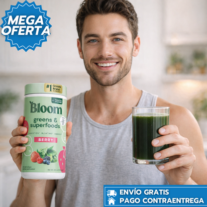 Bloom: Superalimento en polvo que mejora digestión y energía en una deliciosa cucharada diaria.
