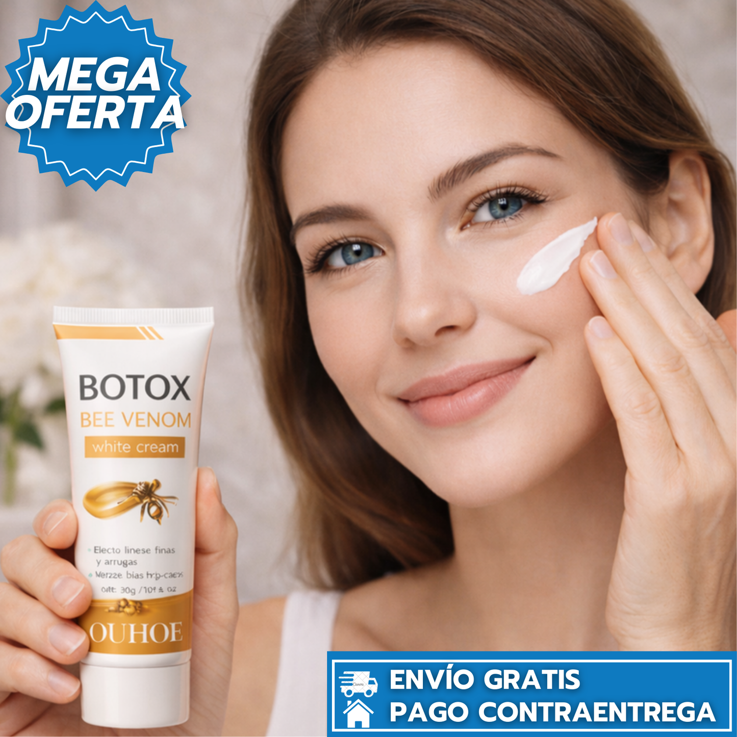 Oferta Especial: 2x1 - Botox Bee Venom Crema Reafirmante con Veneno de Abeja que Suaviza Arrugas y Tensa la Piel.
