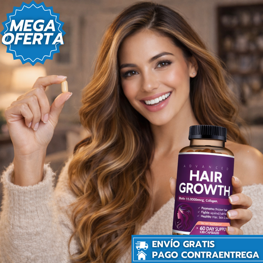 Hair Growth: Vitaminas que fortalecen la raíz y estimulan el crecimiento del cabello.