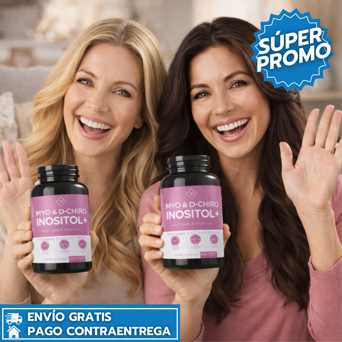 Myo & D-Chiro Inositol+ con Folato y Vitamina D3 Equilibrio Hormonal