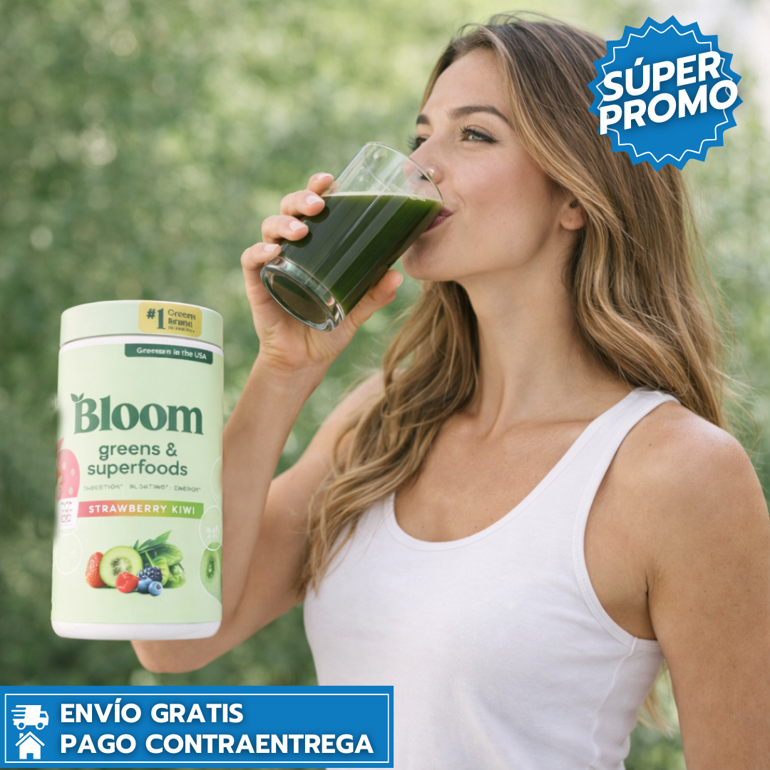 Bloom: Superalimento en polvo que mejora digestión y energía en una deliciosa cucharada diaria.