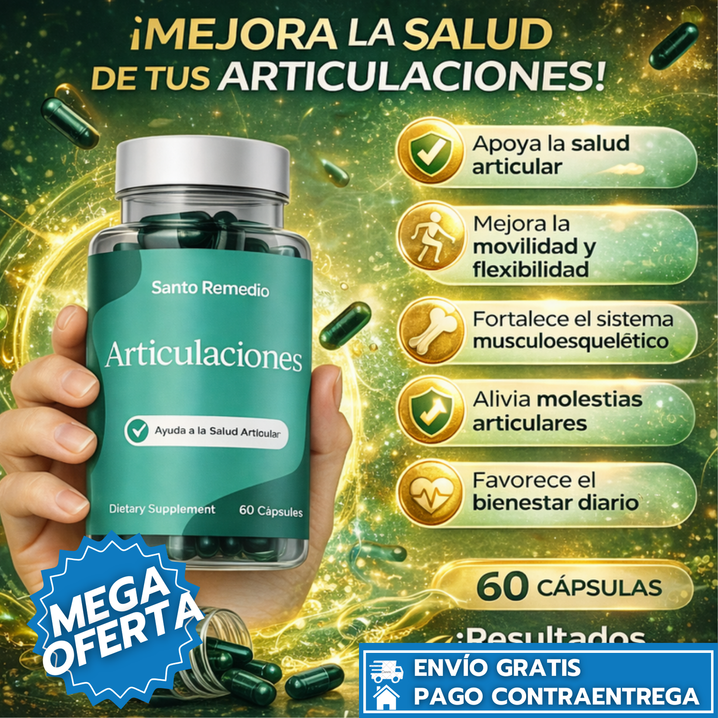 Santo Remedio Articulaciones: Soporte diario para la movilidad y salud de tus articulaciones. 💊🦴