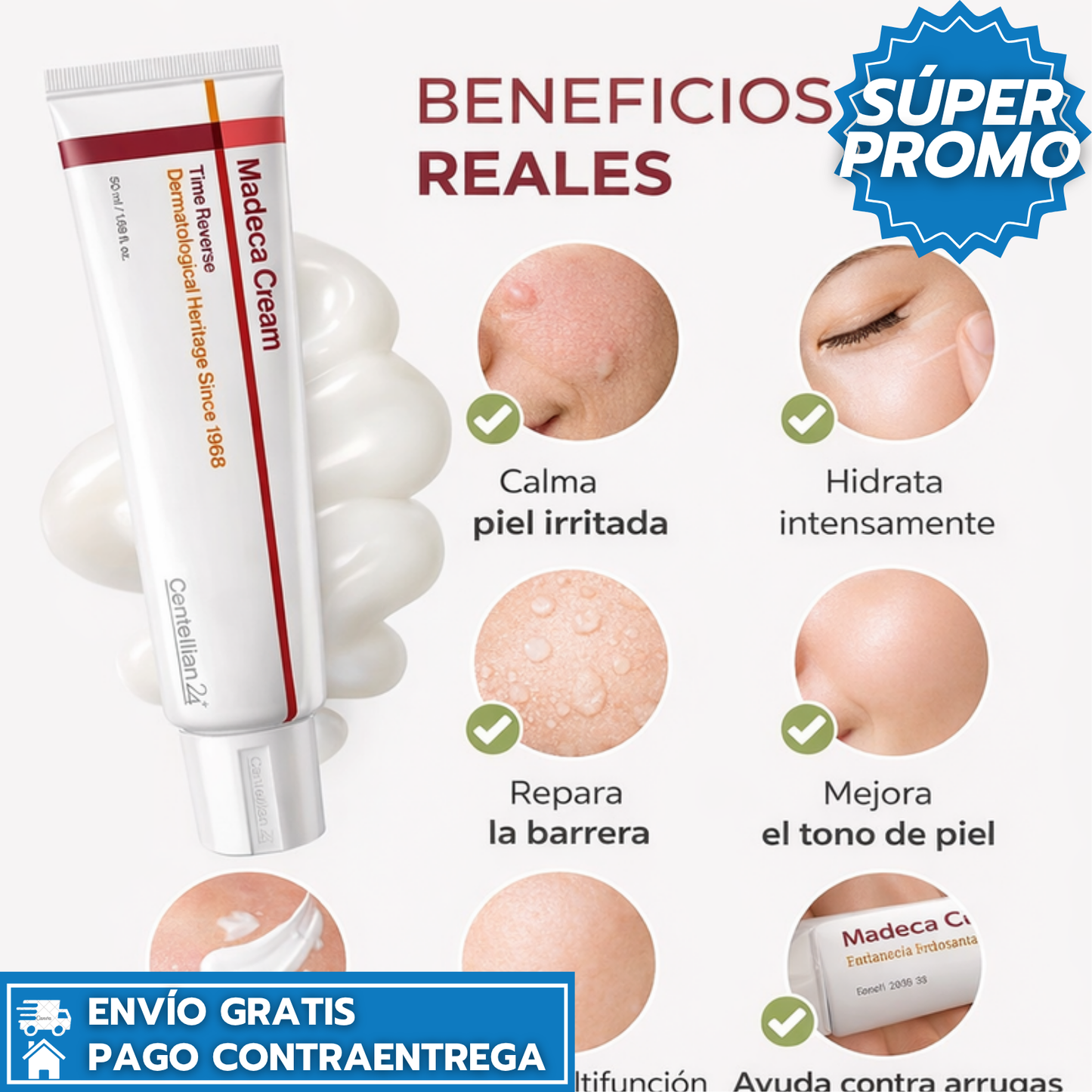 Centellian 24: Crema Facial Coreana Antiedad que Reafirma, Hidrata y Reduce Arrugas desde la Primera Aplicación