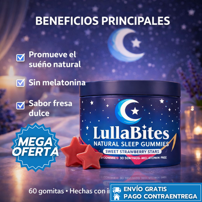 LullaBites: Gomitas naturales sin melatonina que ayudan a conciliar el sueño y mejorar tu descanso.