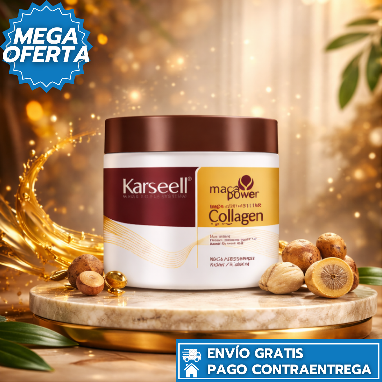 Karseell: Mascarilla Capilar de Colágeno 500ml Repara e hidrata el cabello dañado + Ebook como cuidar tu cabello