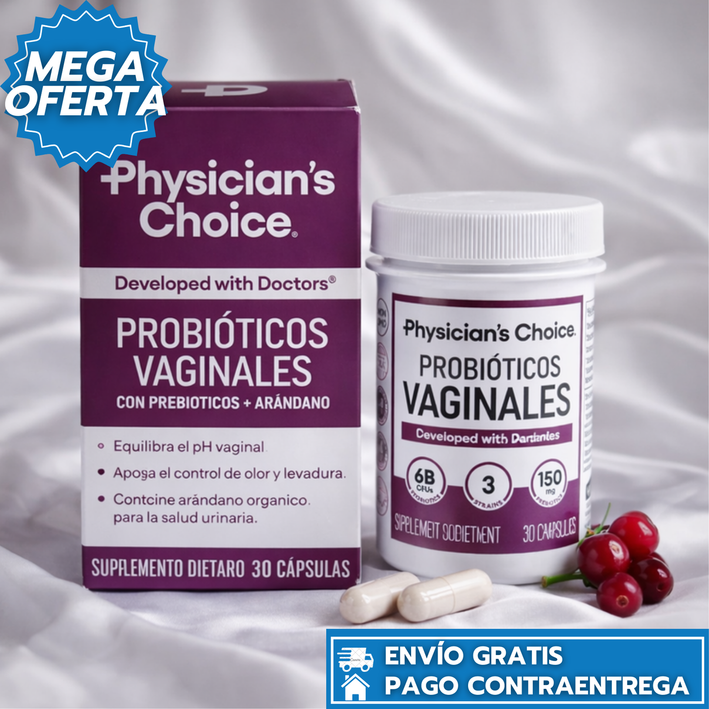 Probióticos Vaginales para la Salud Íntima Femenina + EBBOK Recupera tu bienestar intimo 📕🎁