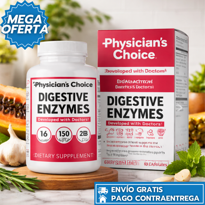 Digestive Enzyme Balance: Apoya una Digestión Saludable y Reduce la Hinchazón Después de Comer.
