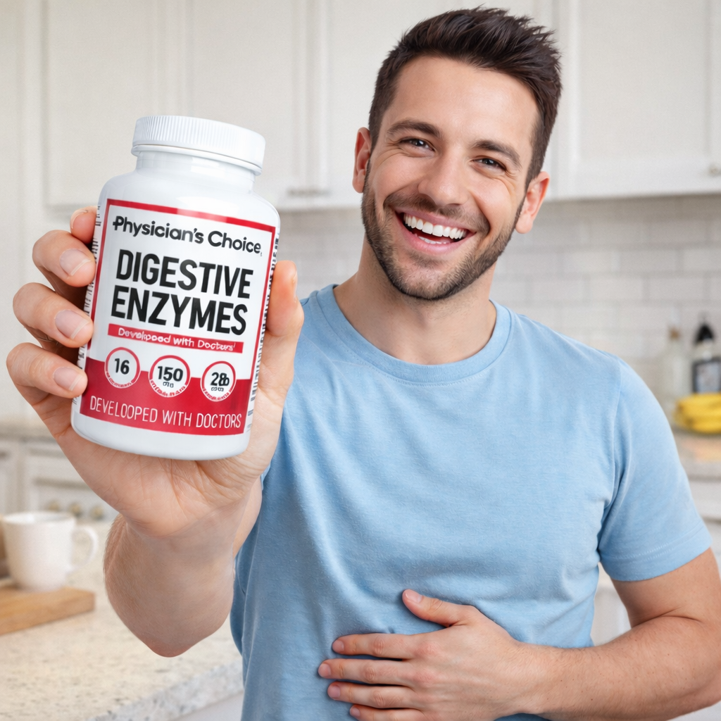 Digestive Enzyme Balance: Apoya una Digestión Saludable y Reduce la Hinchazón Después de Comer.