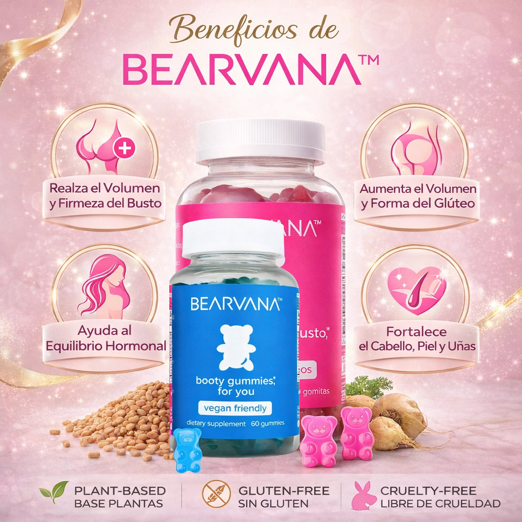 Oferta Limitada 2x1 Gomitas Bearvana: Ayudan a crecer y realzar glúteos y busto de forma natural. 💖🔥