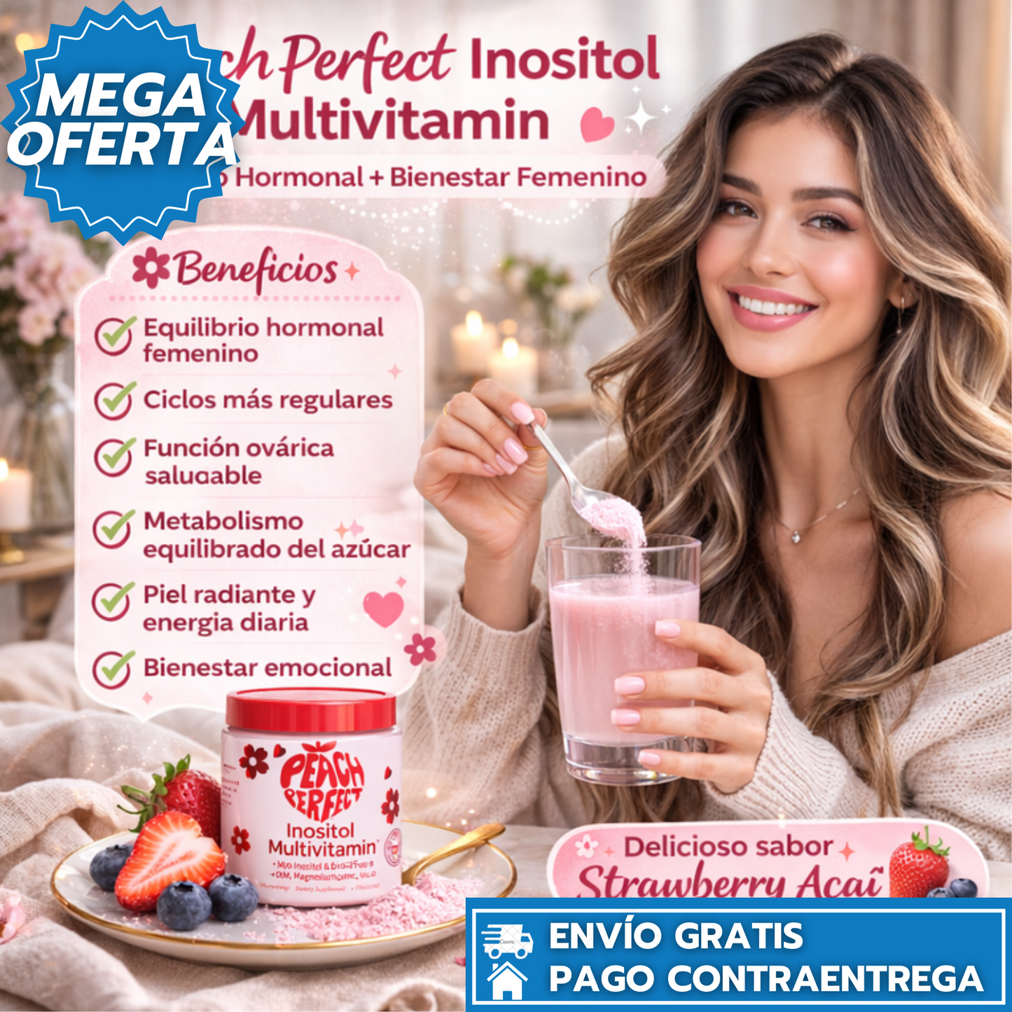 Inositol Multivitaminas Polvo: Equilibrio hormonal y apoyo a la fertilidad femenina.