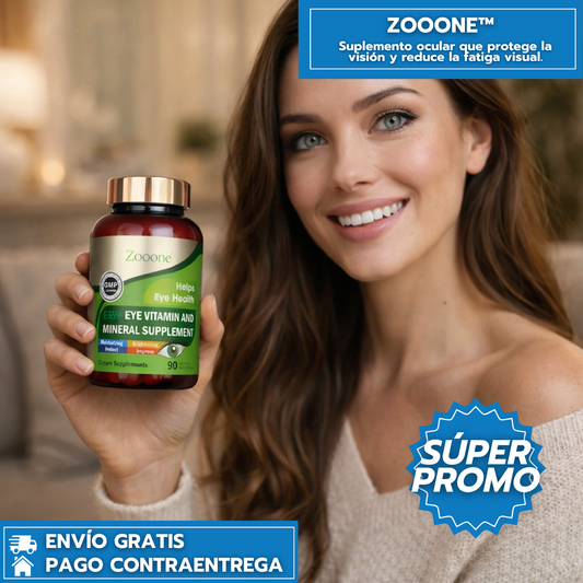 Zooone: Suplemento ocular que protege la visión y reduce la fatiga visual.