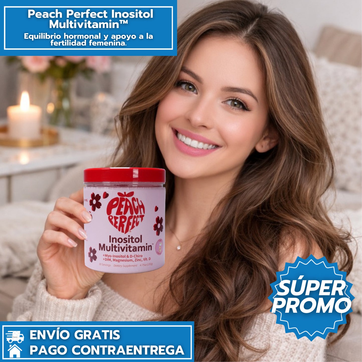 Inositol Multivitaminas Polvo: Equilibrio hormonal y apoyo a la fertilidad femenina.